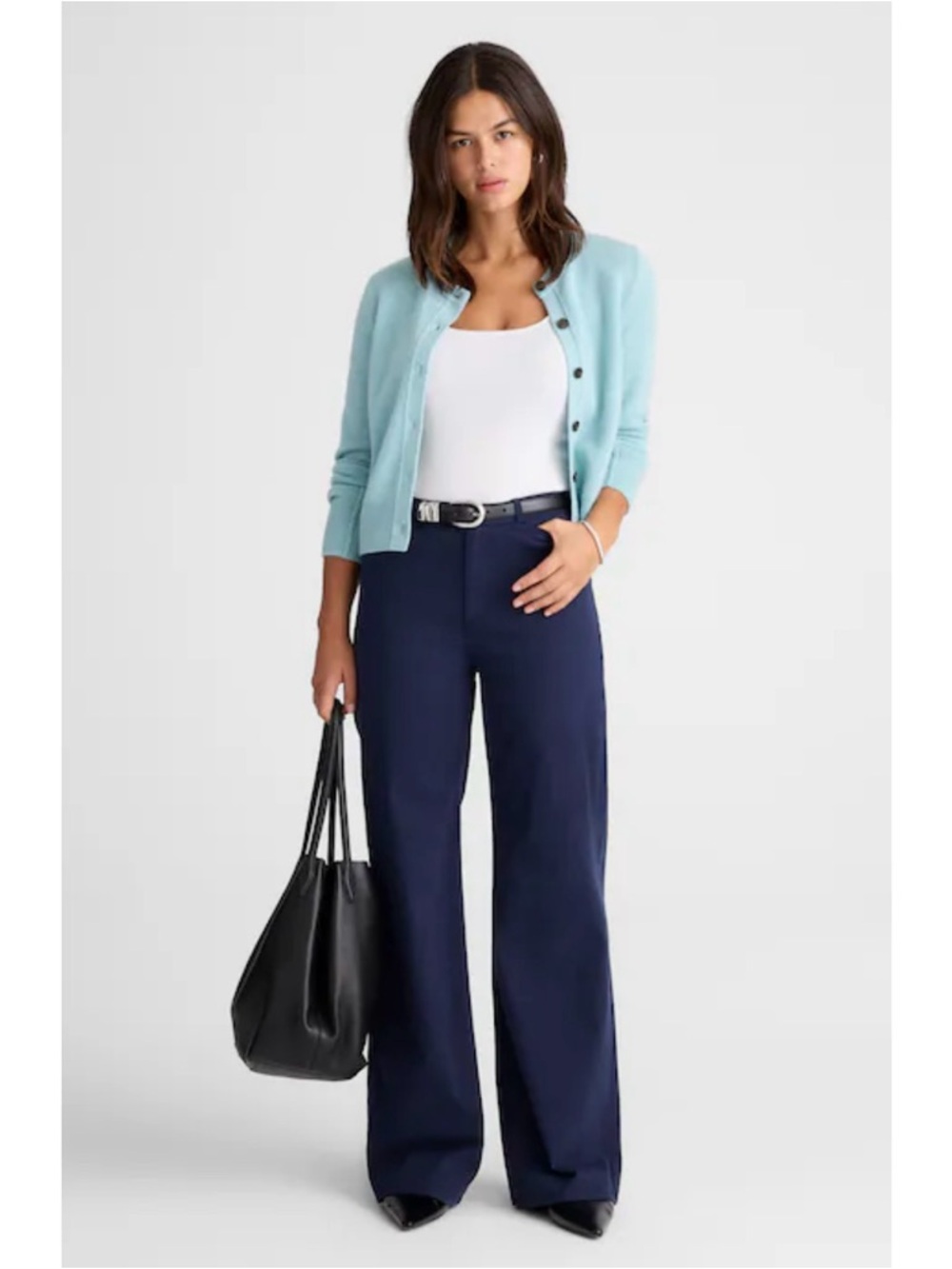 NWT Madewell The Wide-Leg Pant Twill Midnight Navy Blue